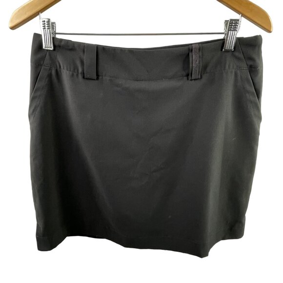 Nike Golf Skort Size Medium Black Zip Side Closure Fitted Golf Sport Performance - Picture 1 of 6